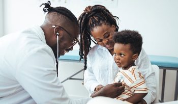 This image about doctor checking the little children