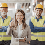 This image about women pointing towards something