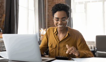 This image about woman doing work at the office