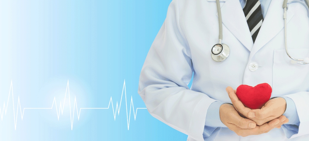 The image about the doctor holding the fake heart