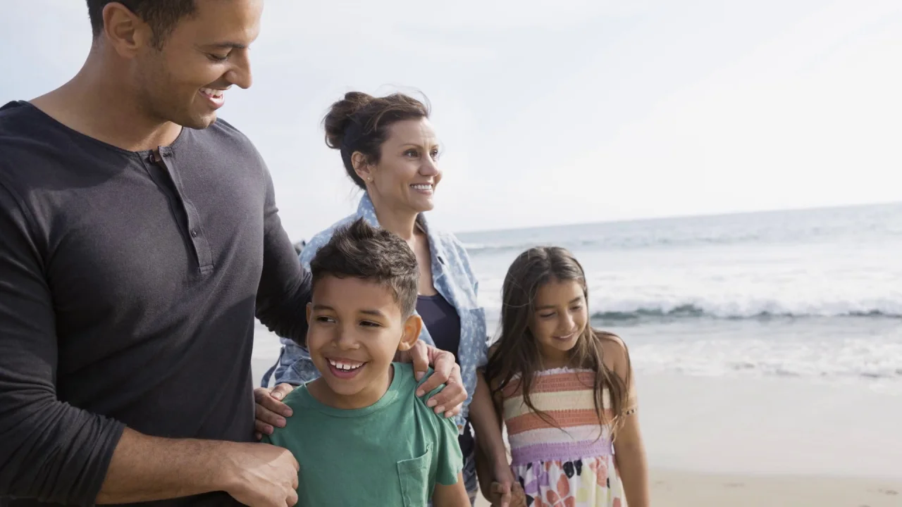 man with family
