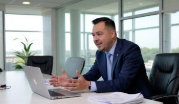 Trey Driver from Medcore Brokerage consulting with a Texas small business client