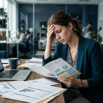 Employee reviewing a workplace benefits packet and considering how to ask their employer for better health insurance and employee benefits